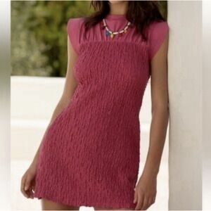 Anthropologie Celandine Women Medium Smocked Mini Dress Medium Short Sleeve Chic